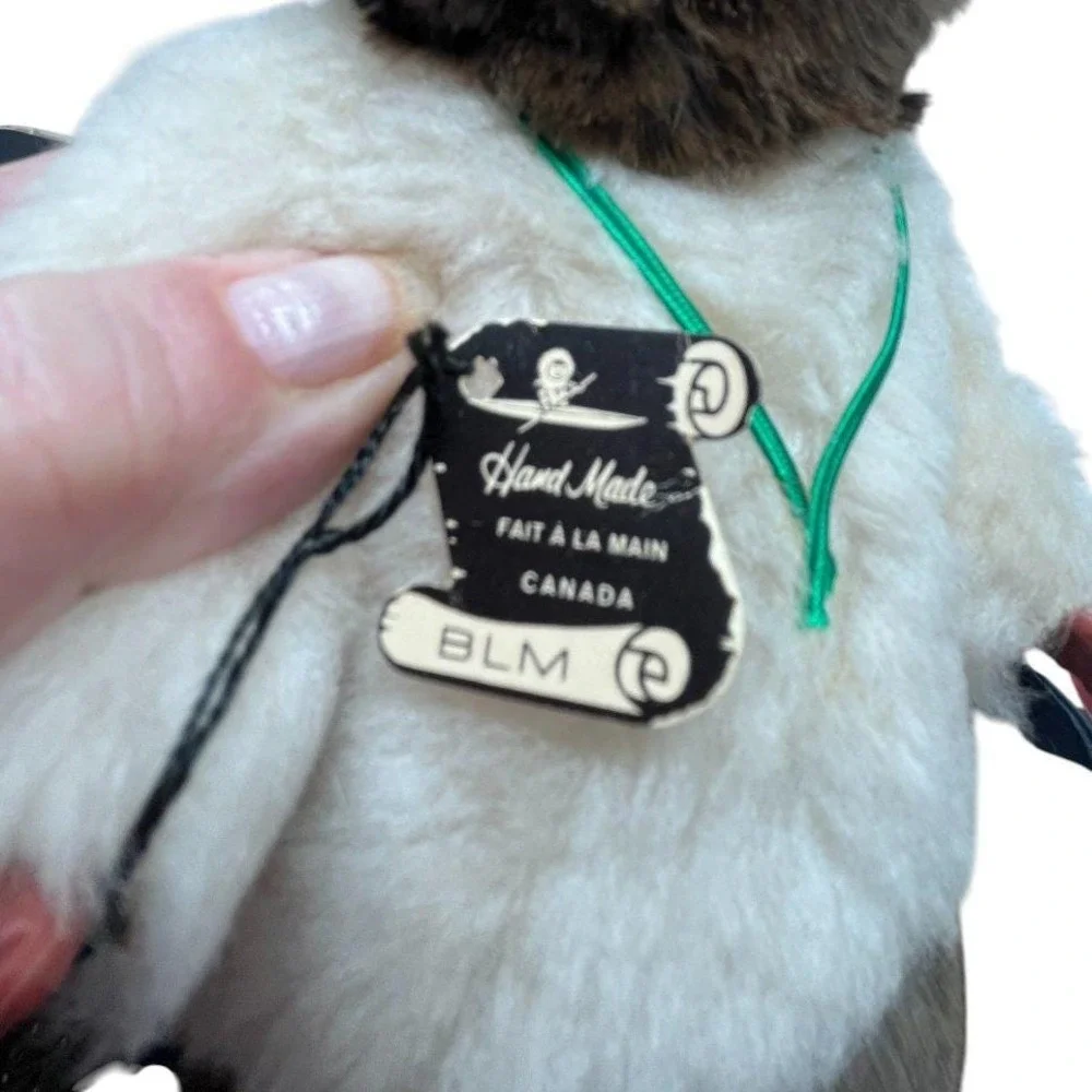 Vintage Handmade Inuit Eskimo Native American Girl Doll Canada Faux Fur Souvenir